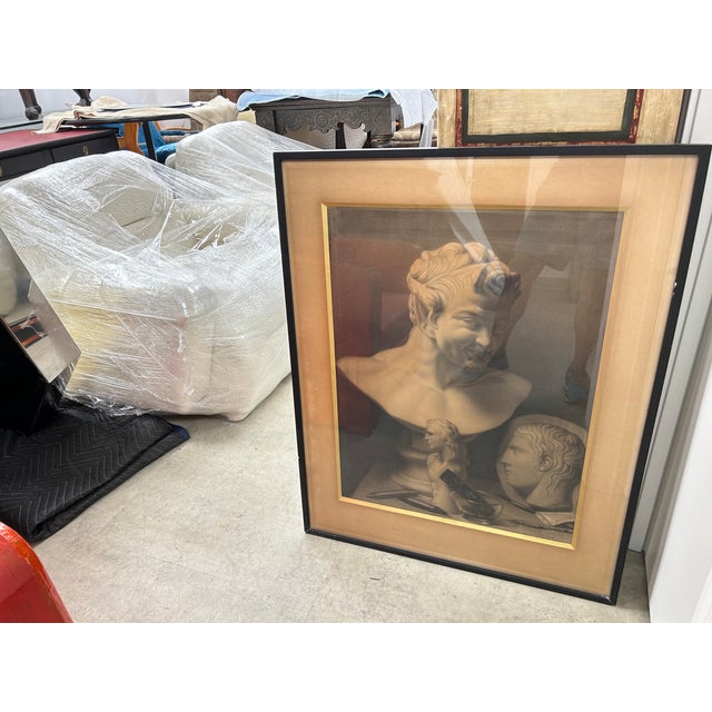 Paper 19th Century French Framed Academic Drawing For Sale - Image 7 of 12