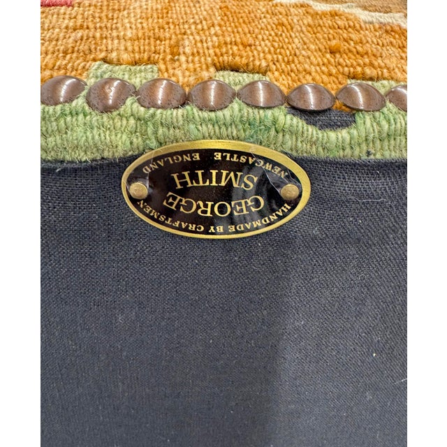 Wood George Smith Kilim Ottoman For Sale - Image 7 of 8