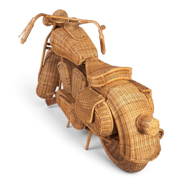 Brown After Tom Dixon, Harley-Davidson Motorcycle, 1990s, Rattan For Sale - Image 8 of 18