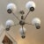 Mid-Century Modern 1970s Vintage Chrome and Wood 5 Socket Hanging Light Fixture Chandelier For Sale - Image 3 of 8
