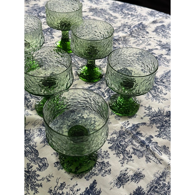 Lenox Vintage Lenox Green Impromptu Goblet Glassware For Sale - Image 4 of 9