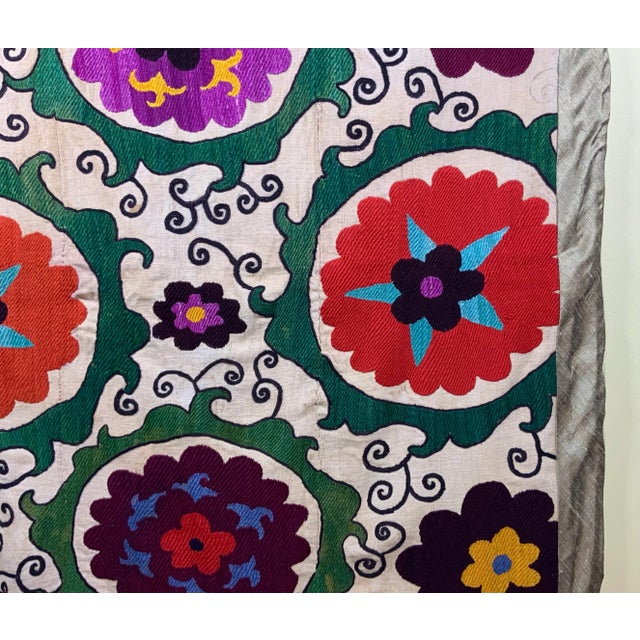 Textile Antique Suzani Panel Wall Hanging For Sale - Image 7 of 12