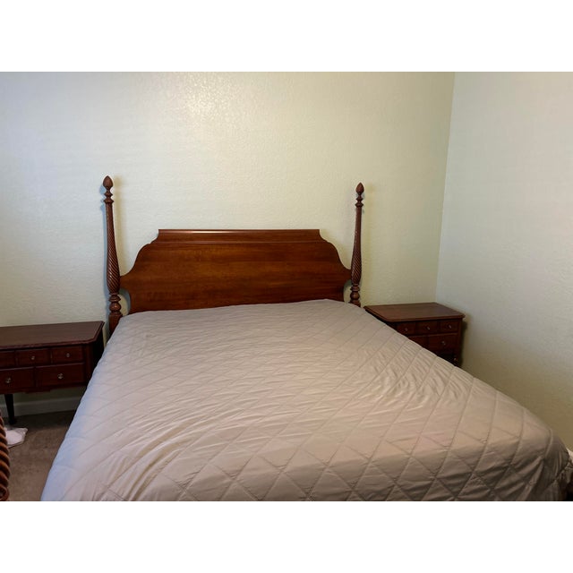 Beautiful Cherry Wood Poster Bed! Bedside tables are listed separately. Please inquire if interested in the set. Mattress...