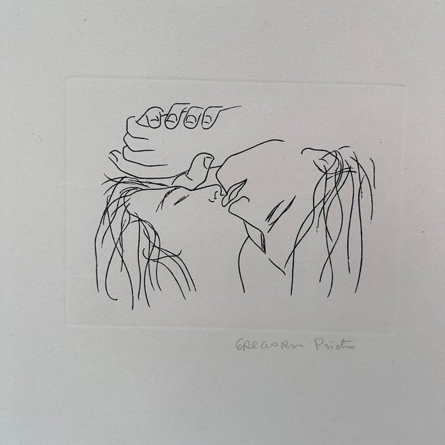 Black Gregorio Prieto, Serigraph on Paper The Kiss, 1920s, Paper For Sale - Image 8 of 18