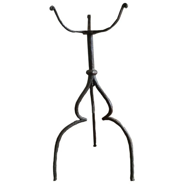 14th Century Medieval Black Wrought Cast Iron Tripod Pedestal, Italy For Sale - Image 11 of 11