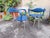 Vintage Armchairs in Aluminum and Blue Foam Material by Ferdinand Alexander Porsche for Ycami Edizioni, 1980s, Set of 4 For Sale - Image 9 of 13