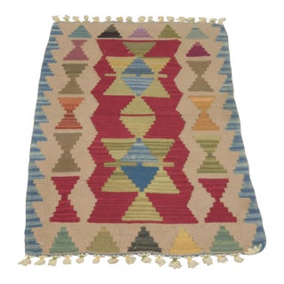 1980s Scandinavian Blue Small Kilim For Sale