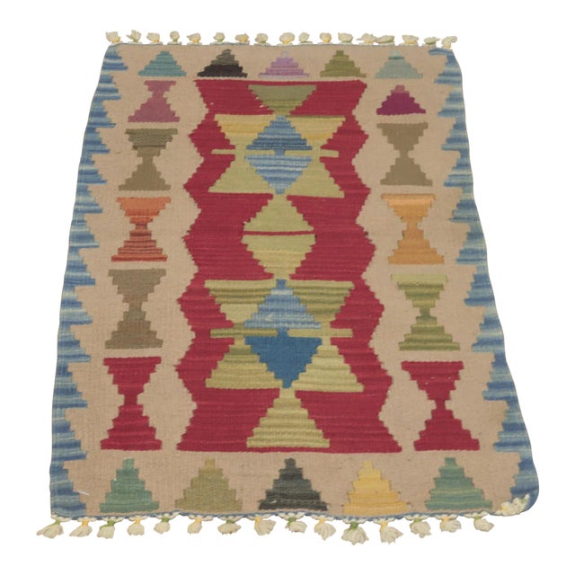 1980s Scandinavian Blue Small Kilim For Sale