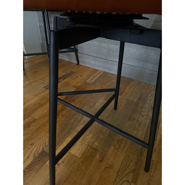 West Elm Slope Leather Swivel Counter Stools / Bar Stools For Sale - Image 9 of 12