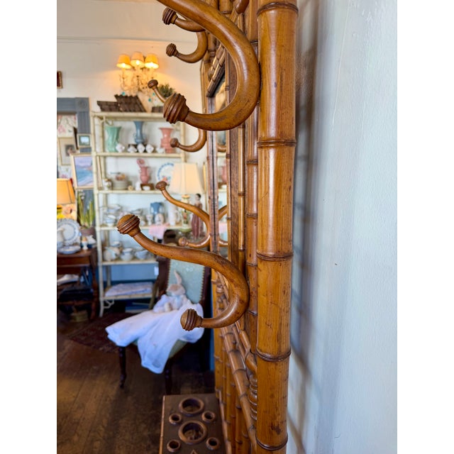 19th Century Faux Bamboo Mahogany Hall Stand For Sale - Image 12 of 16