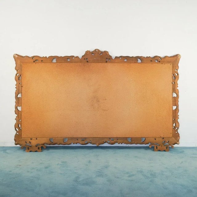 Vintage Brown Wooden Mirror, 1950s For Sale - Image 12 of 13