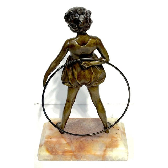 'Hoop Girl' Art Deco Bronze Sculpture Signed Ferdinand Preiss (1882-1943) Germany, Circa 1920's We are pleased to offer...