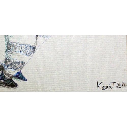 The Future Mother is a beautiful painting realized by the Italian artist KEZIAT in 2020. Pen on canvased cardboard. Hand-...