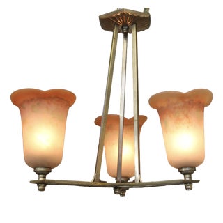 Art Deco French Ceiling Lamp from Noverdy, 1920s For Sale