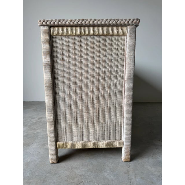 Beige Vintage Coastal Henry Link Woven Wicker 6-Drawer Dresser/ Sold For Sale - Image 8 of 12