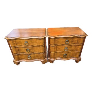 Pair of Century Furniture Company French Style Nightstands With 3 Drawers For Sale