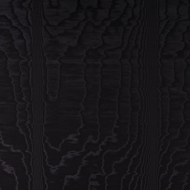 Schumacher Moire Wallpaper in Noir For Sale
