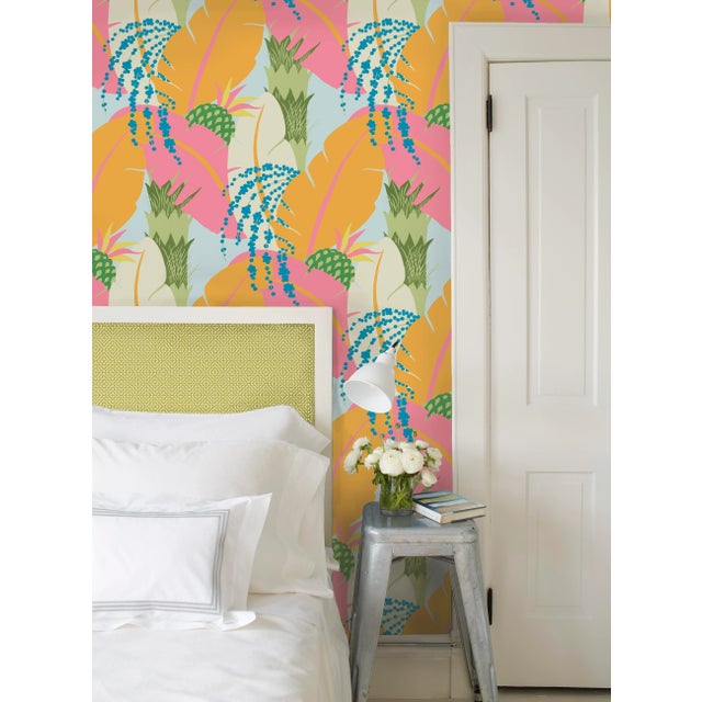 Schumacher Sample - Schumacher X Paul Poiret AnanasWallpaper in Neutral For Sale - Image 4 of 4