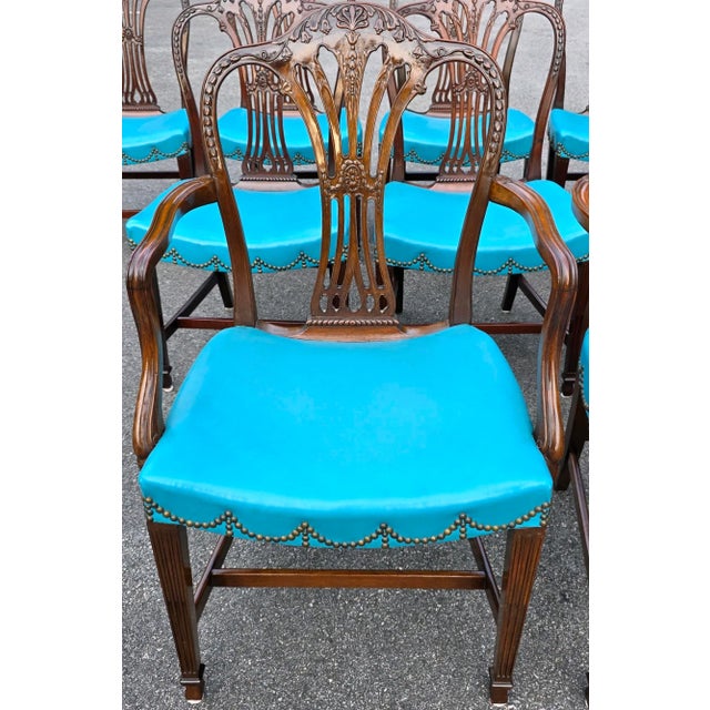 Antique 19th Century Carved Georgian/Hepplewhite Dining Chairs --- Set of 10 For Sale - Image 4 of 13