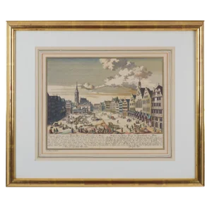 1738 Traditional Frankfurt, Germany Print, St. Nicholas Church and the Romer