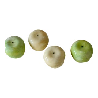 4 S Great Agate Stone Apple Fruits Paperweights or Candlesticks For Sale