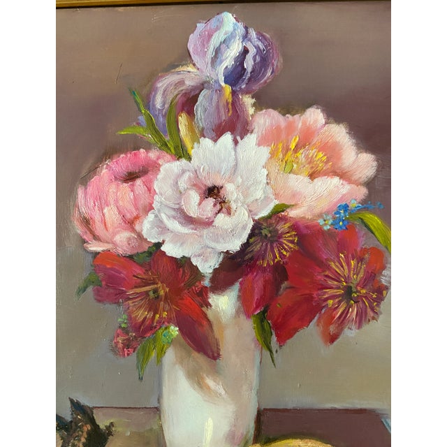 A stunning contemporary oil painting of peonies from my garden. I started this painting this spring but just finished it....