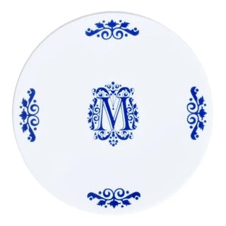 Ornaments Limoges Dessert Plate in Porcelain from Maison Manoï For Sale