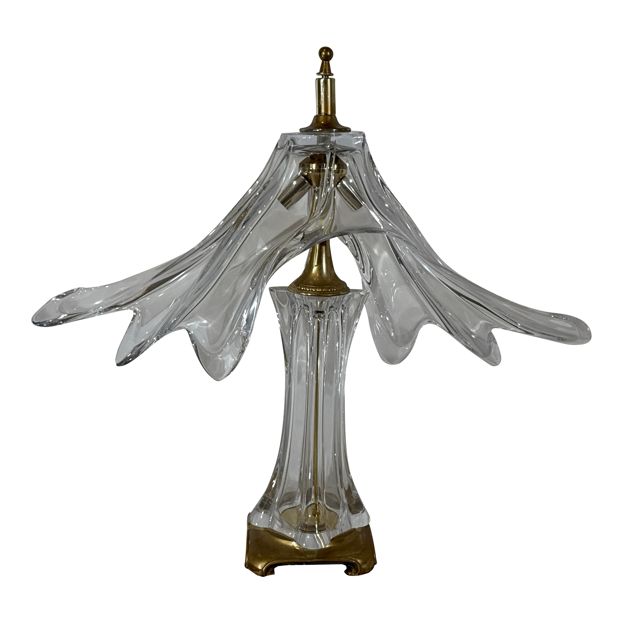 【Crystal♡さま専用】 60×60 鏡　フランスプリマベラ Cofrac Art Verrier Sculptural French Crystal Table Lamp With Brass