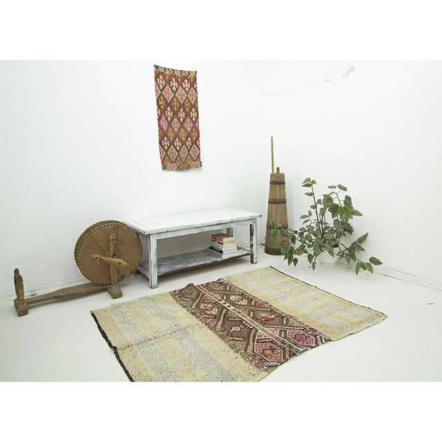 Vintage Small Turkish Kilim For Sale In Los Angeles - Image 6 of 7