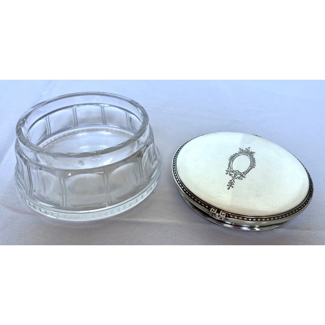 Antique Gorham Sterling Silver & Cut Glass Dresser Jar, Circa 1910 For Sale - Image 13 of 15