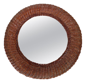 Wicker Mirror, France, 1970s