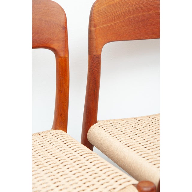 Wood Dining Chairs Model 75 by Niels Otto Møller for J. L. Møller Møbelfabrik, 1950s, Set of 6 For Sale - Image 7 of 16