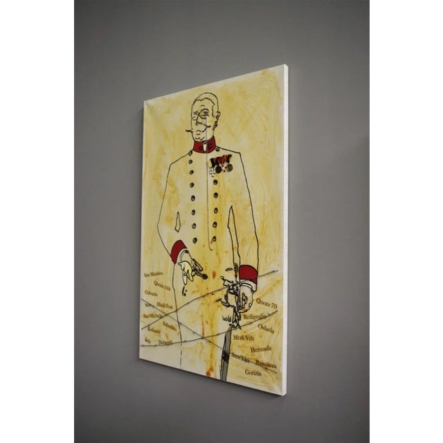 Metal Modern Austrian General, 1970s, Oil on Canvas For Sale - Image 7 of 9