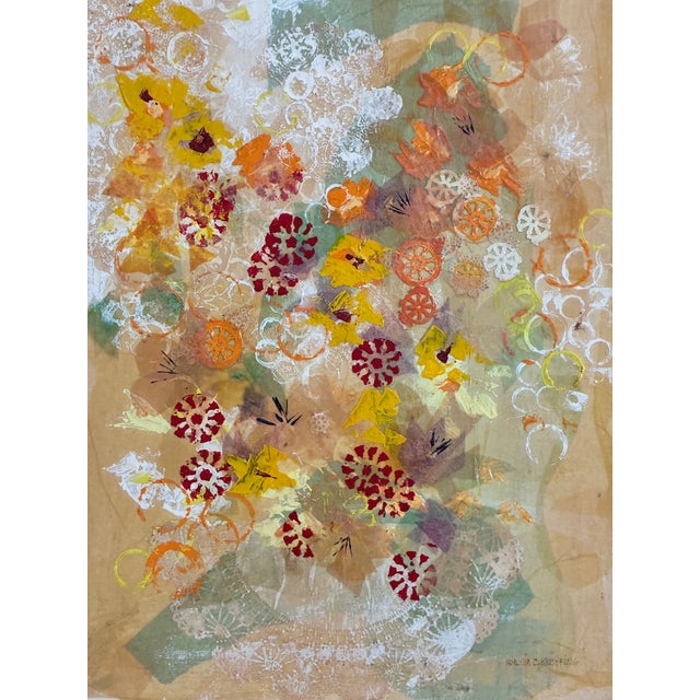 An enchanting mid-century original mixed-media painting by celebrated New England regional artist Sylvia Cohen Knopping...