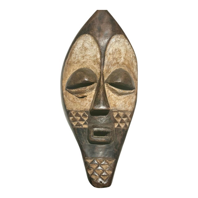 1960s African Mbagani Hand Carved Mask For Sale