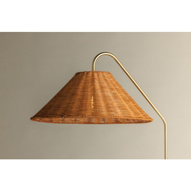 Mitzi Lauren 19.5 in. 1 Light Floor Lamp in Aged Brass and Texture Black Finish For Sale - Image 9 of 15