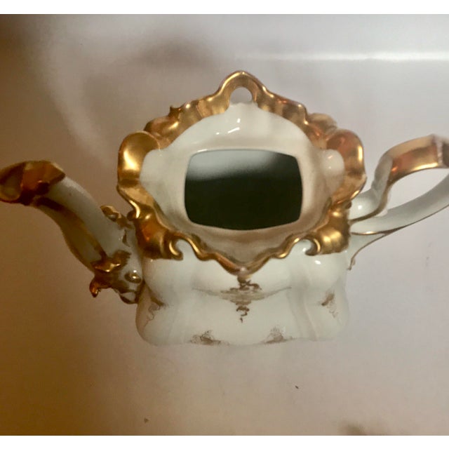 Mid 19th Century Antique Meissen Style Rococo Gold Encrusted Coffee Pot by Tpm Carl Tielsch For Sale - Image 9 of 13