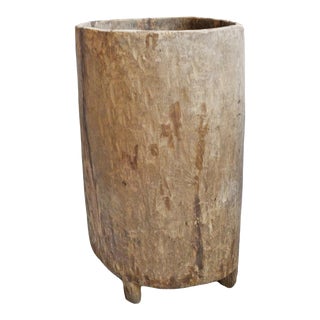 Large Old Naga Wood Trunk Container Pot For Sale