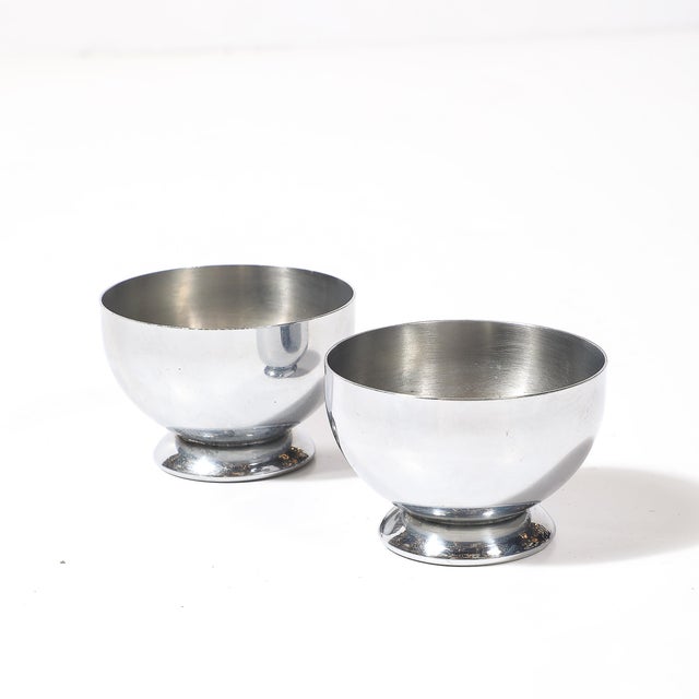 Chrome Set of Six Art Deco Chrome Cordials Signed Chase For Sale - Image 8 of 10