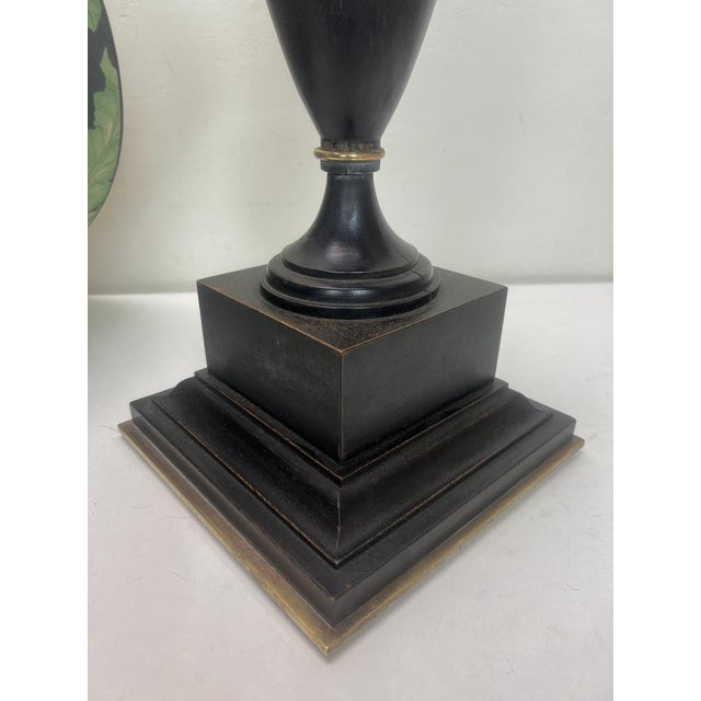 Turned Dark Oak Baluster Shaped Table Lamp, 1950s For Sale - Image 4 of 18