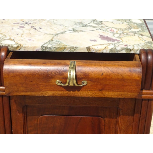 Vintage Art Deco Sideboard in Walnut and Marble, 1920s For Sale - Image 11 of 18