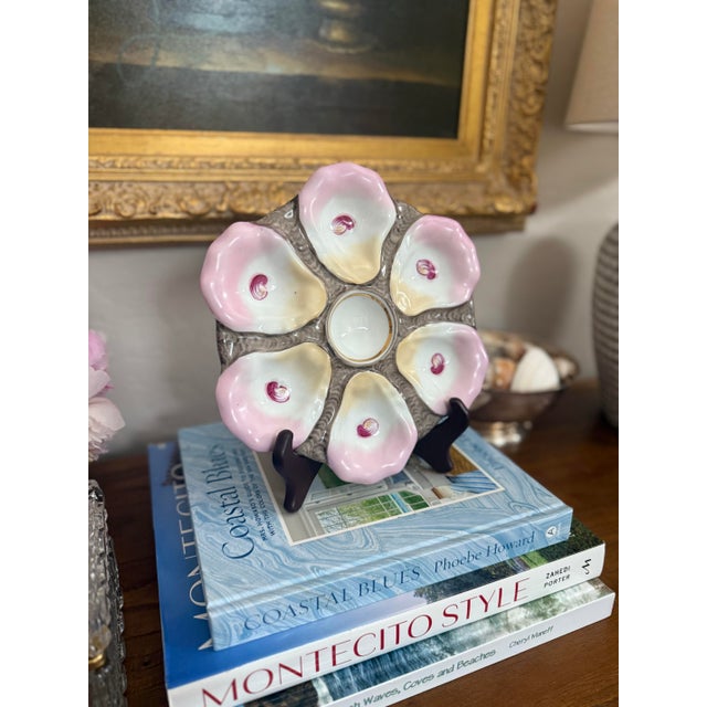 Antique French Majolica Oyster Plate For Sale - Image 4 of 5