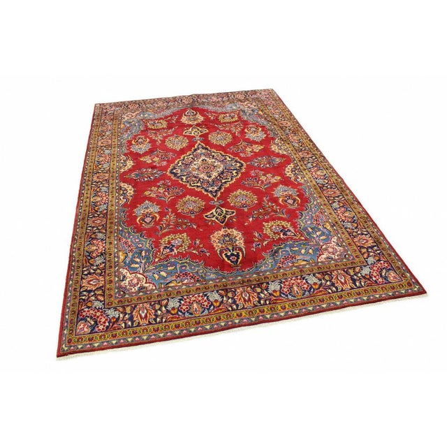 Classic rug Sarough | Size: 314 x 218 cm | Material: Wool with cotton warp thread | Condition: Refurbished | Pile height:...