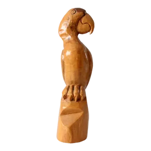 Vintage Hand Carved Wooden Parrot