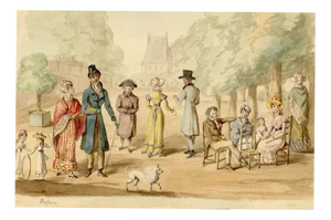 Parisians in the Tuileries Garden, 1821, Watercolour