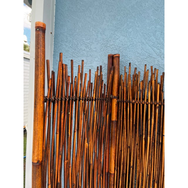 Brown Vintage Bamboo Wall ,Divider For Sale - Image 8 of 12