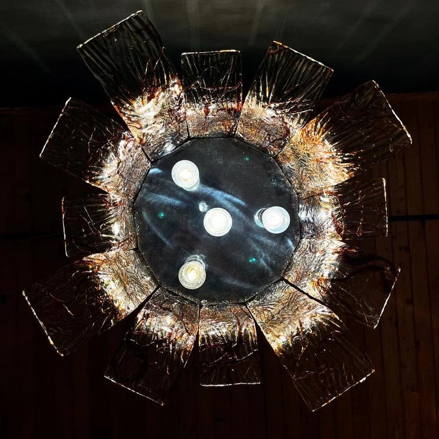 Large Vintage Murano Glass Chandelier from AV Mazzega, Italy, 1970s For Sale - Image 6 of 13
