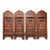 Vintage Carved Boxwood Four-Panel Miniature Folding Screen - Deities & Calligraphy For Sale