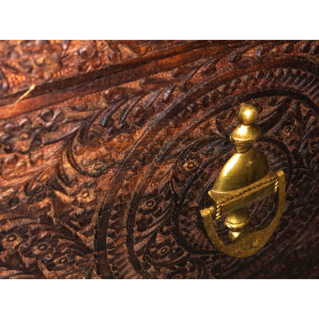 Indian Hand-Carved Wooden Box, 1930s For Sale - Image 14 of 18