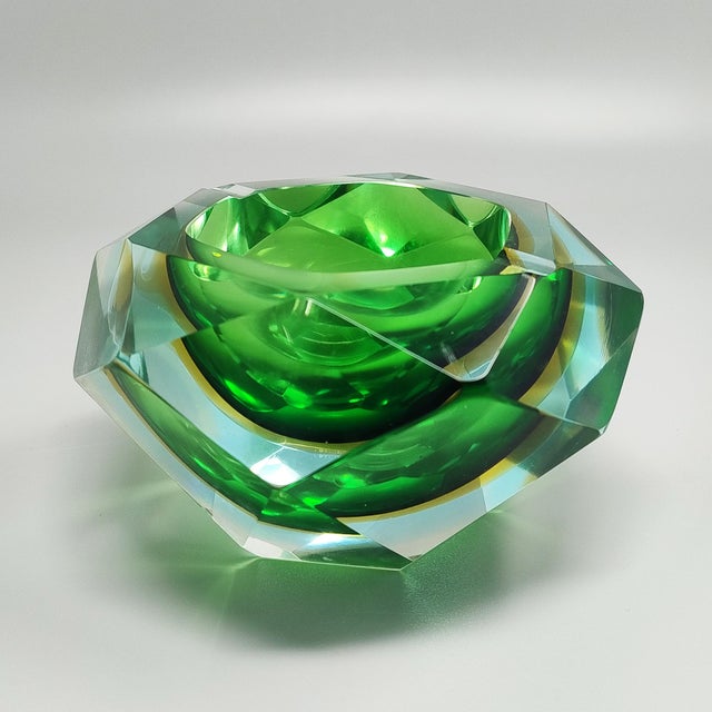 1960s Large Green and Yellow Ashtray by Flavio Poli for Seguso, 1960s For Sale - Image 5 of 8